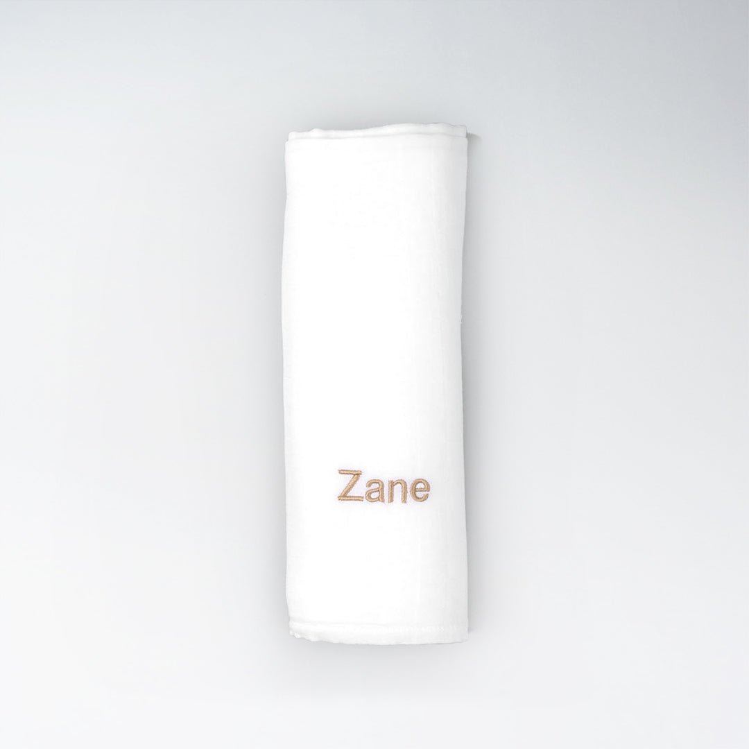 Personalised Bamboo Muslin Swaddle - LOVINGLY SIGNED (HK)