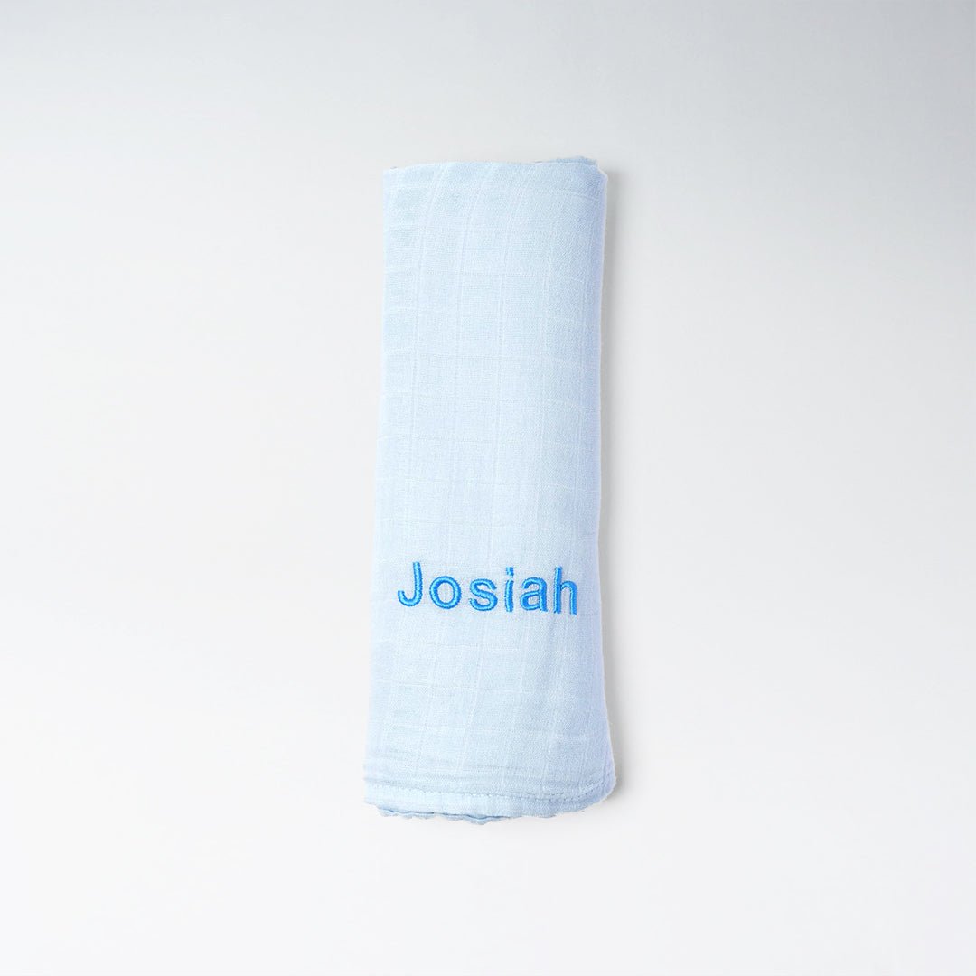 Personalised Bamboo Muslin Swaddle - LOVINGLY SIGNED (HK)