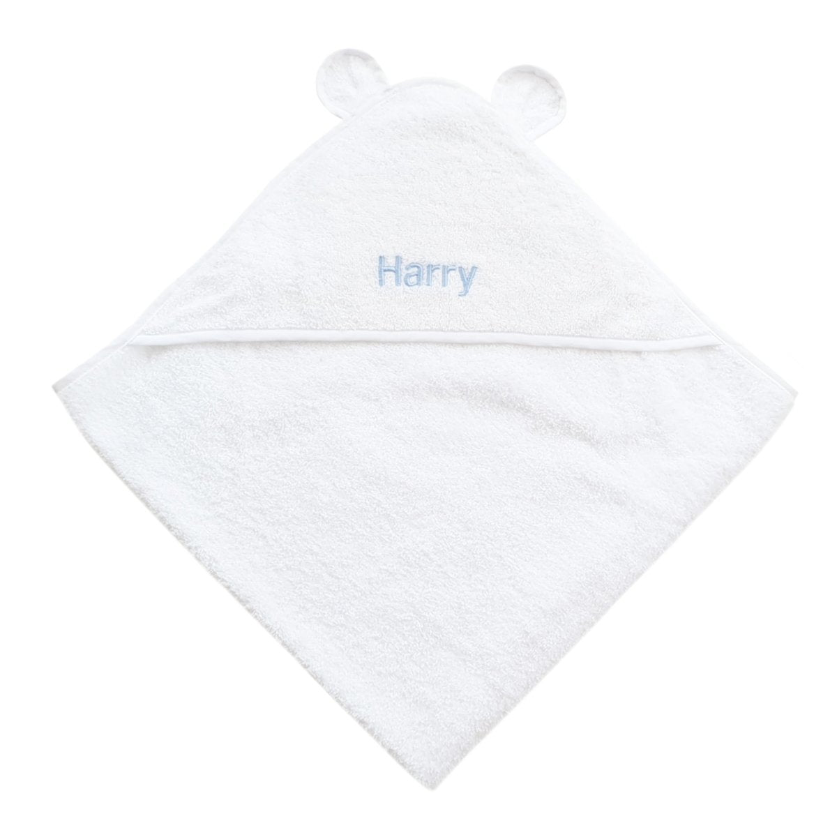 Personalised Luxury White Hooded Towel With Ears - LOVINGLY SIGNED (HK)