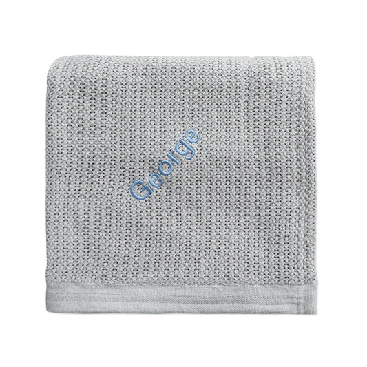 Personalised Organic Cotton Blanket - Grey - LOVINGLY SIGNED (HK)