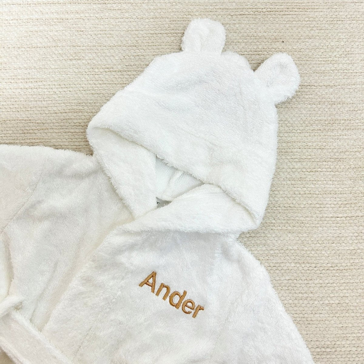 Personalized Bamboo Toweling Robe - White - LOVINGLY SIGNED (HK)