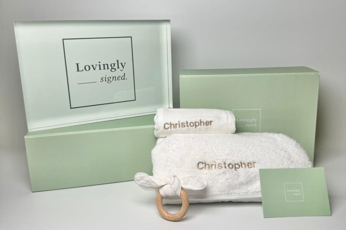 Lovingly Signed Personalised baby gift hamper