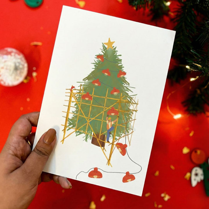 HK Christmas Construction Greeting Card