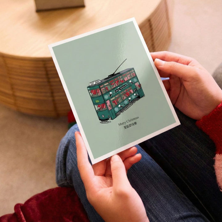 Hong Kong Tramway Merry Christmas Greeting Card