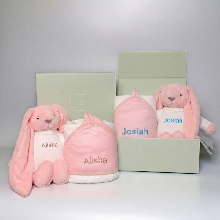 Personalised Twin Towel Set - Pink