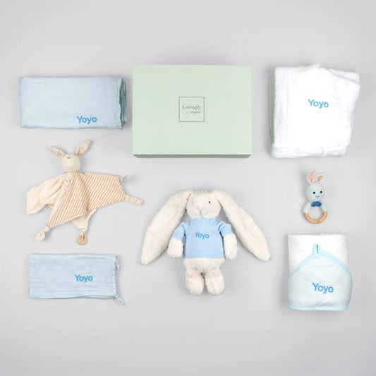 Bamboo Bunny Bliss Gift Set - Blue - LOVINGLY SIGNED (HK)