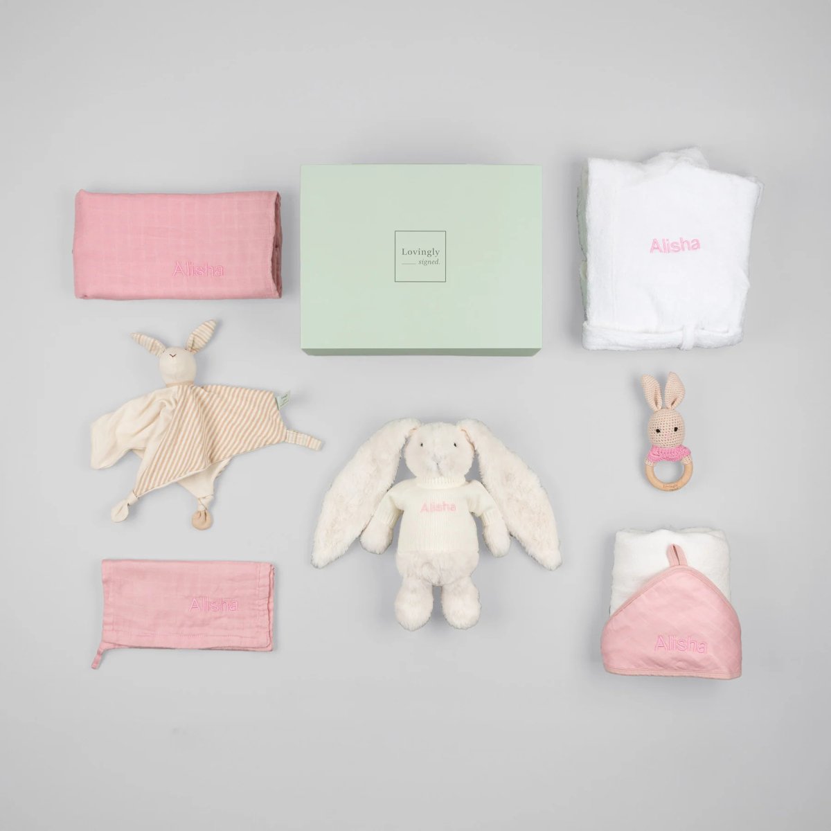 Bamboo Bunny Bliss Gift Set - Pink - LOVINGLY SIGNED (HK)