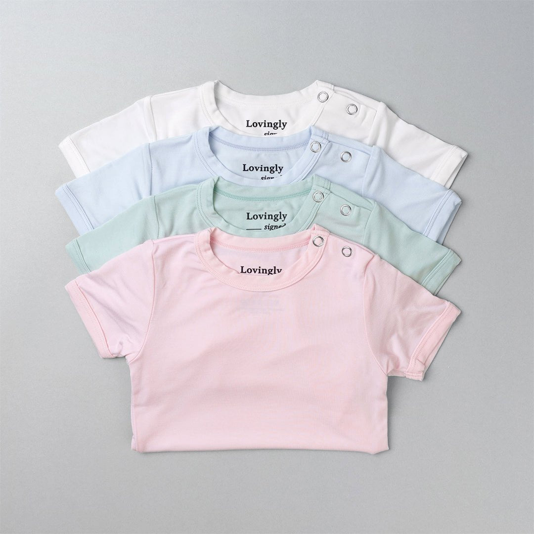 Lovingly 竹製短袖 Babygrow(多種顏色可選)- LOVINGLY 簽名香港 – LOVINGLY SIGNED (HK)