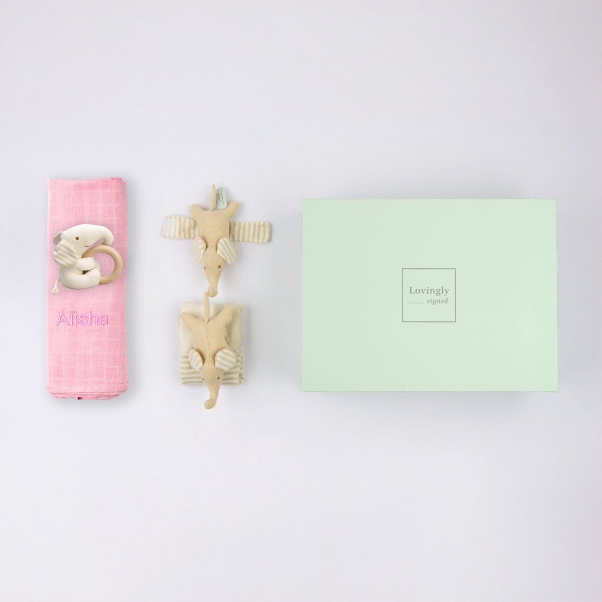 Elephant Happiness Gift Set - Pink - LOVINGLY SIGNED (HK)