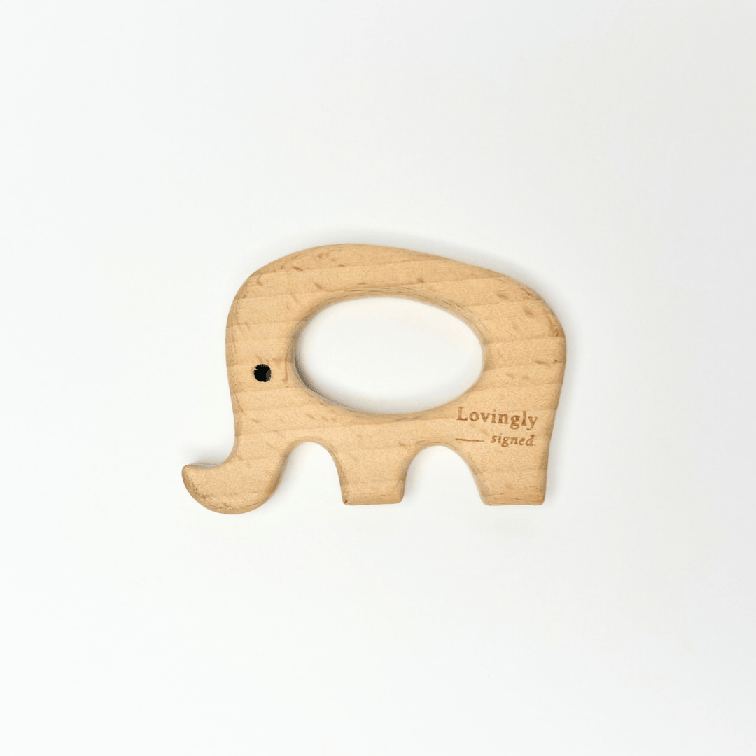 Elephant Wooden Teether - LOVINGLY SIGNED (HK)