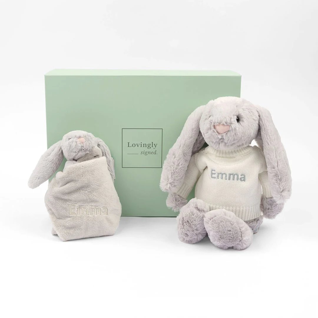 Jellycat Companion Set - Grey - LOVINGLY SIGNED (HK)