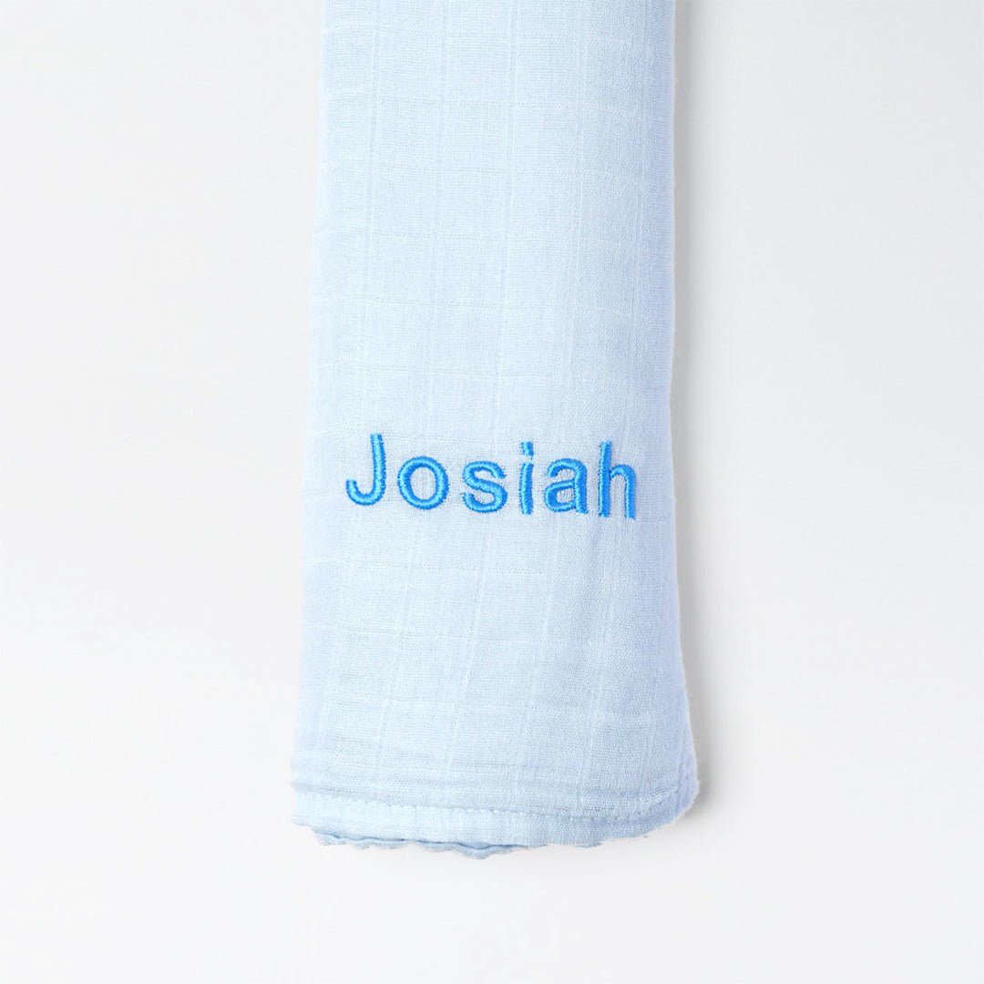Personalised Bamboo Muslin Swaddle - LOVINGLY SIGNED (HK)