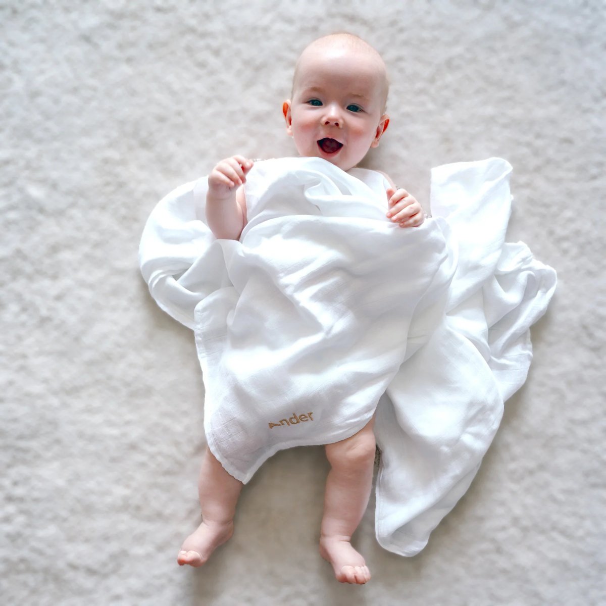 Personalised Bamboo Muslin Swaddle - LOVINGLY SIGNED (HK)