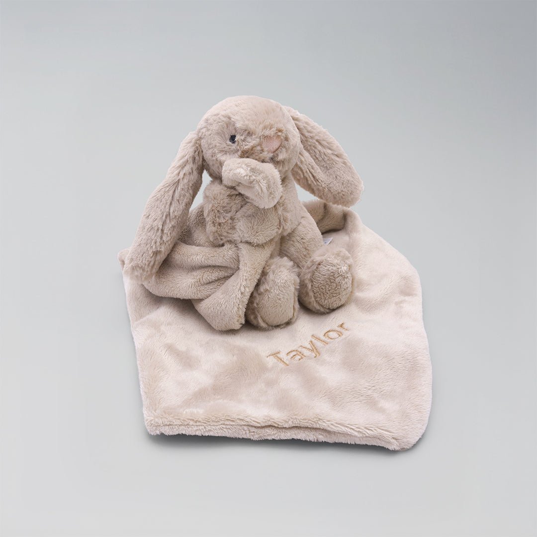 Personalised Bunny Comforter - Beige - LOVINGLY SIGNED (HK)