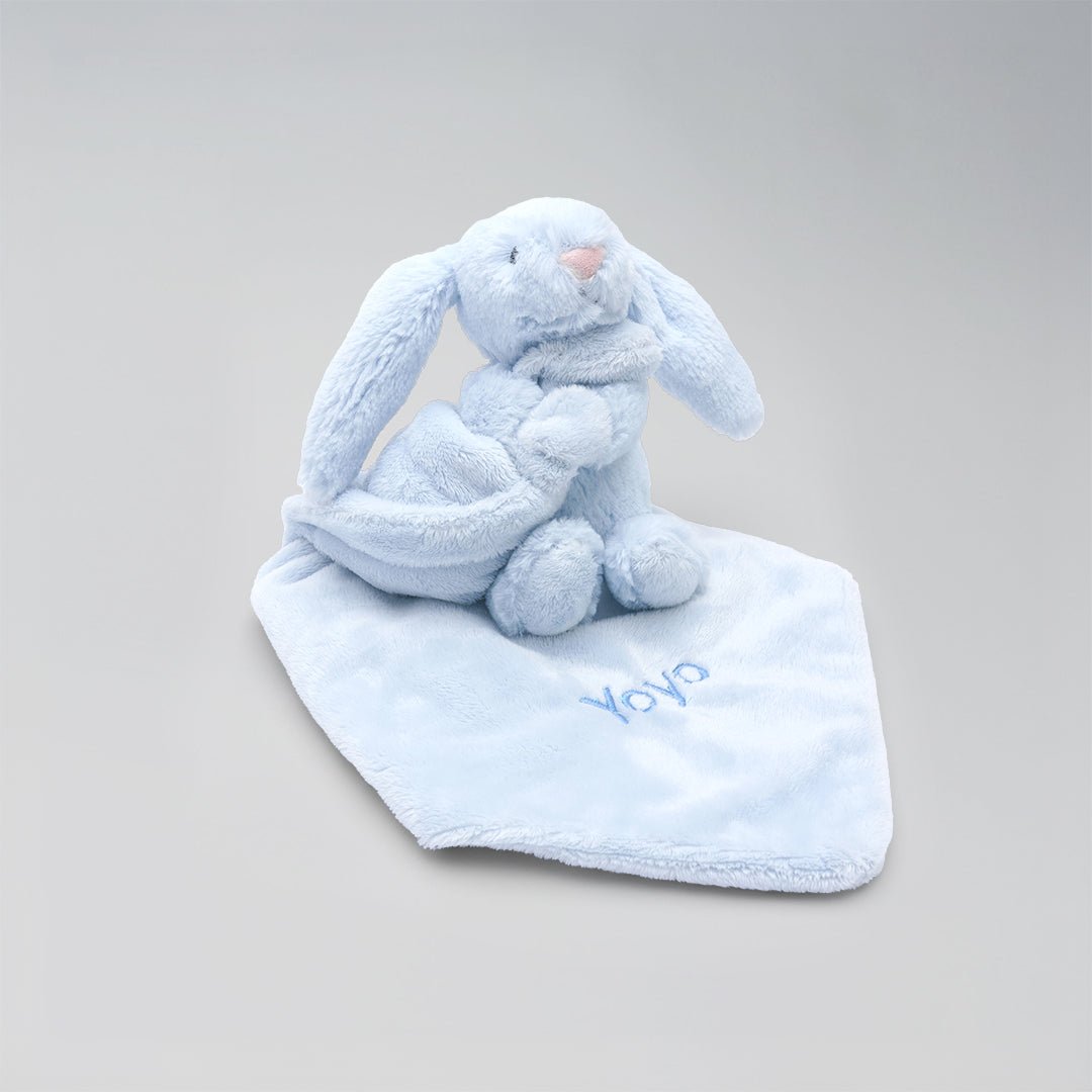 Personalised Bunny Comforter - Blue - LOVINGLY SIGNED (HK)