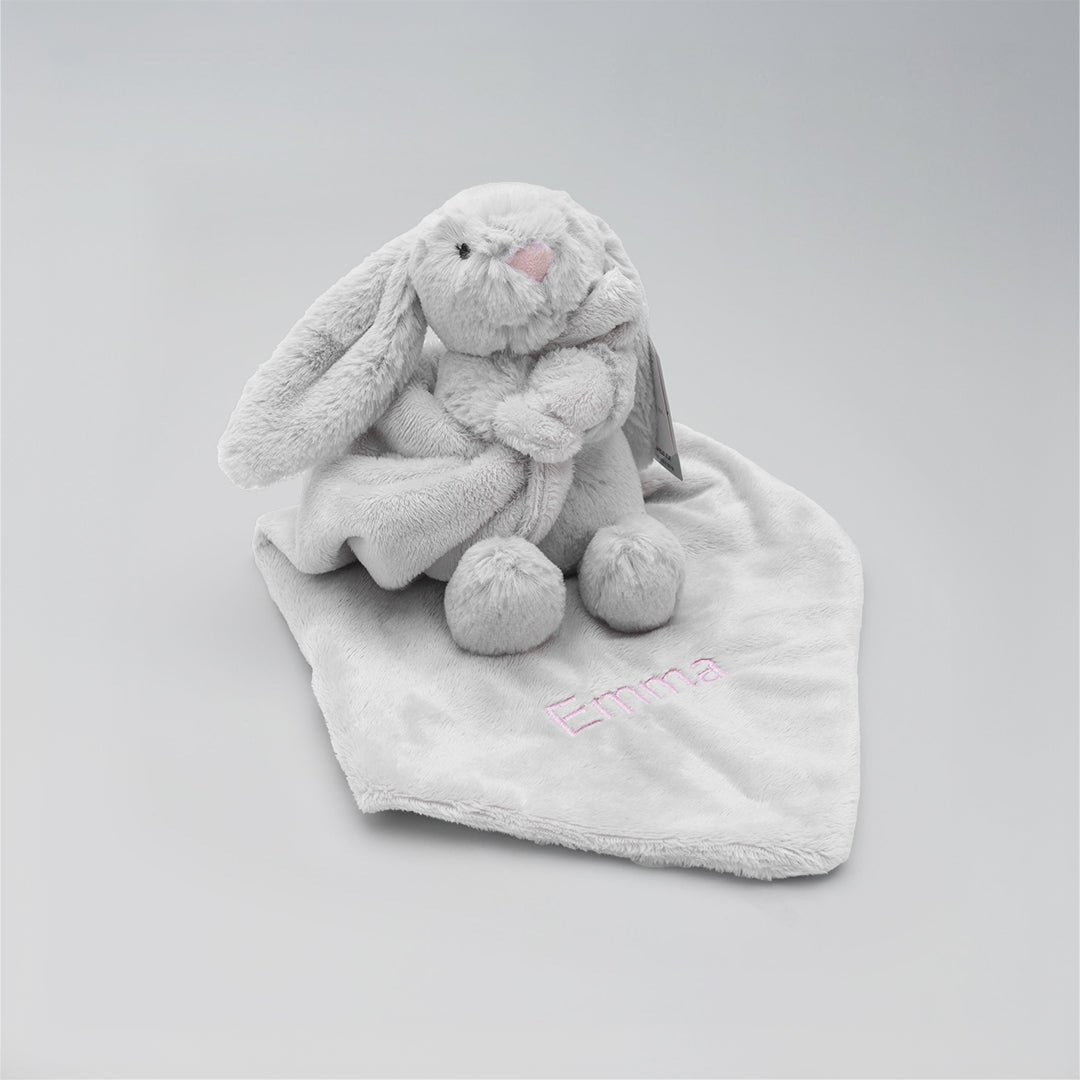 Personalised Bunny Comforter - Grey - LOVINGLY SIGNED (HK)