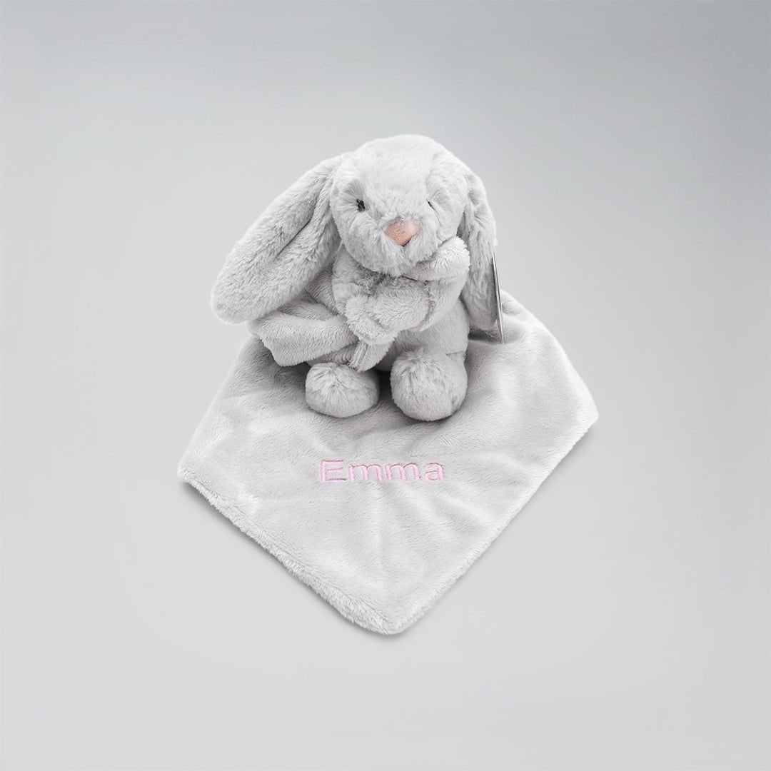 Personalised Bunny Comforter - Grey - LOVINGLY SIGNED (HK)