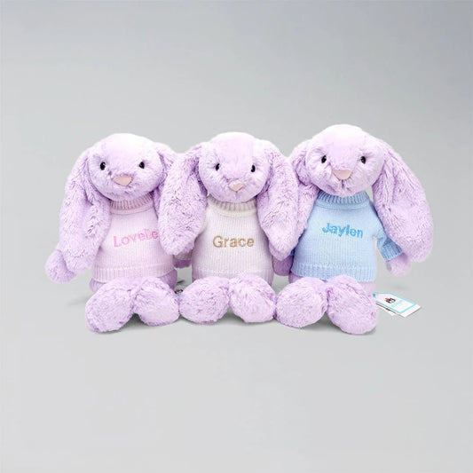 Personalised Jellycat Bunny Lilac - LOVINGLY SIGNED (HK)