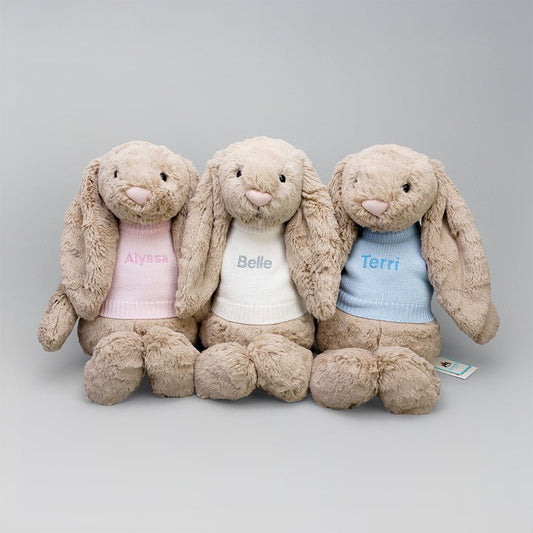 Personalised Large Jellycat Bunny - Beige - LOVINGLY SIGNED (HK)