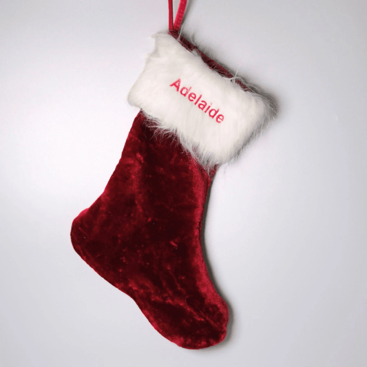 Personalised Red Christmas Stocking - LOVINGLY SIGNED (HK)