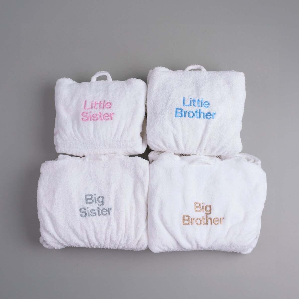 Personalised Siblings Bamboo Toweling Robes - LOVINGLY SIGNED (HK)