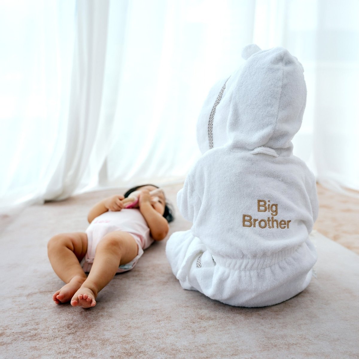 Personalised Siblings Bamboo Toweling Robes - LOVINGLY SIGNED (HK)