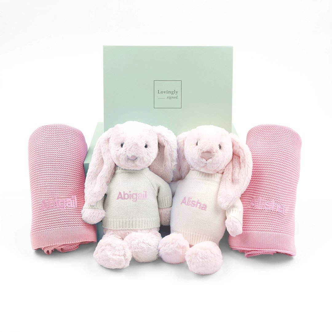 Personalised Twin Blanket Set - Pink - LOVINGLY SIGNED (HK)