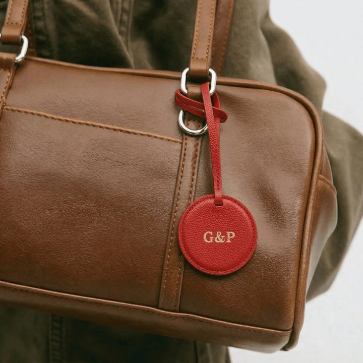 Personalised Leather Bag Charm (Multiple Color Options)