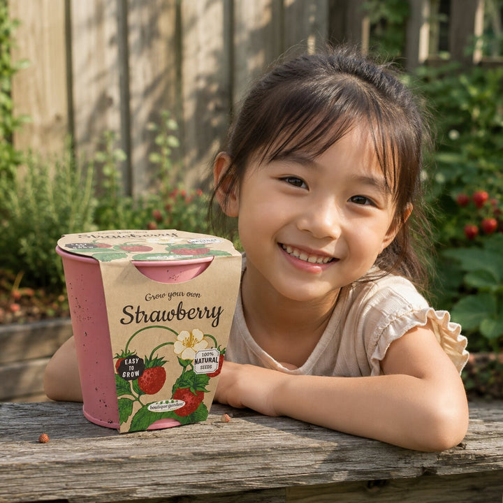 Pink Pot Strawberry Growing Kit by Boutique Garden