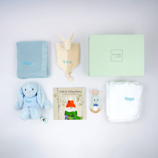 The Sleepy Bunny Set - Blue - LOVINGLY SIGNED (HK)