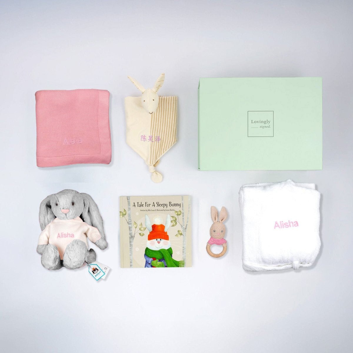 The Sleepy Bunny Set - Pink - LOVINGLY SIGNED (HK)