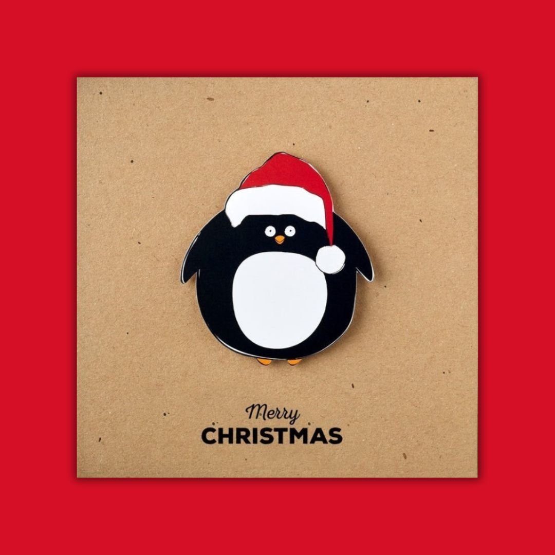 Christmas Penguin Greeting Card - LOVINGLY SIGNED (HK)