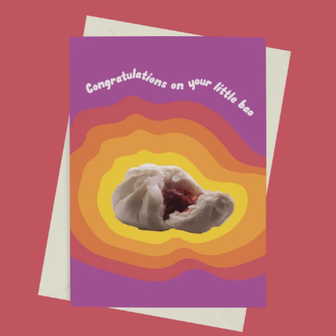Congratulations On Your Little Bao - Greeting Card by 852prints - LOVINGLY SIGNED (HK)