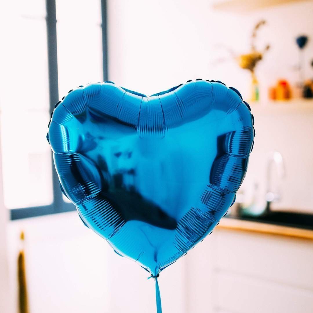 Deep Blue Heart Shaped Balloon - LOVINGLY SIGNED (HK)