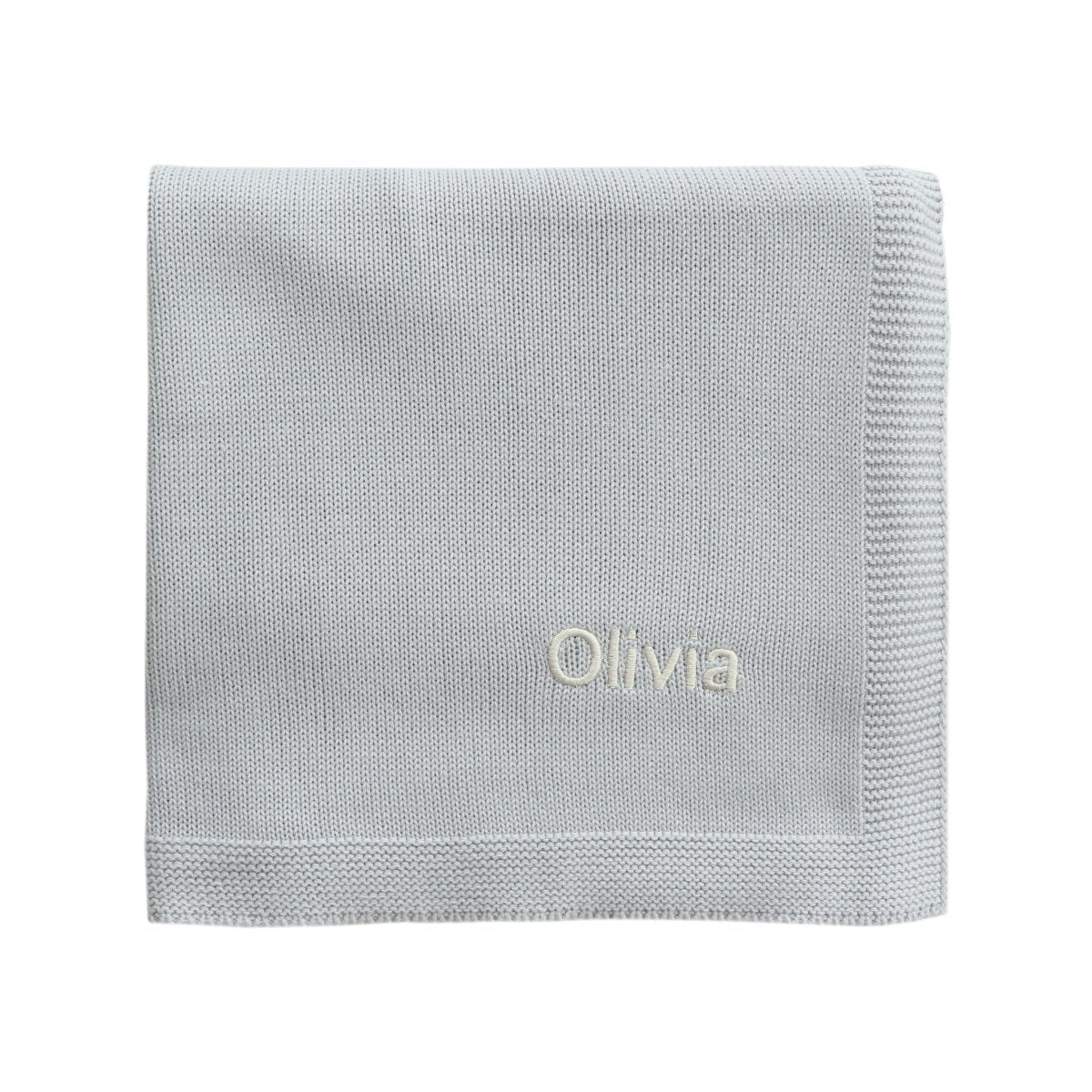 Personalised Baby Silky Cotton Blanket - Grey - LOVINGLY SIGNED (HK)