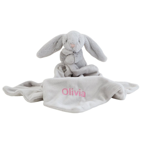 Personalised Bunny Comforter - Grey - LOVINGLY SIGNED (HK)