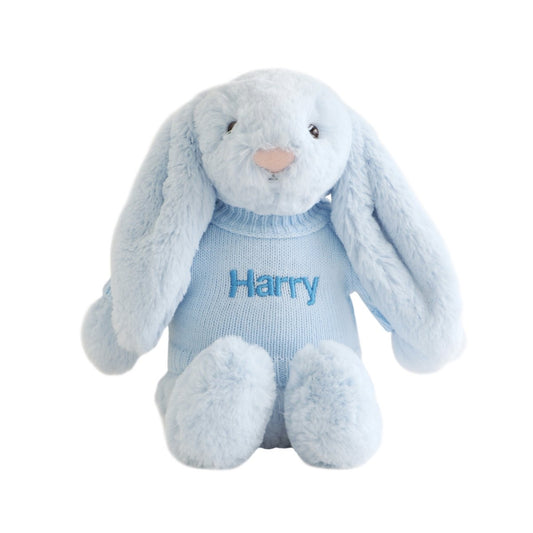Personalised Jellycat Bunny - Blue - LOVINGLY SIGNED (HK)