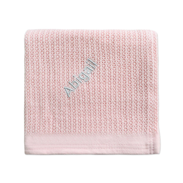 Personalised Organic Cotton Blanket - Pink - LOVINGLY SIGNED (HK)