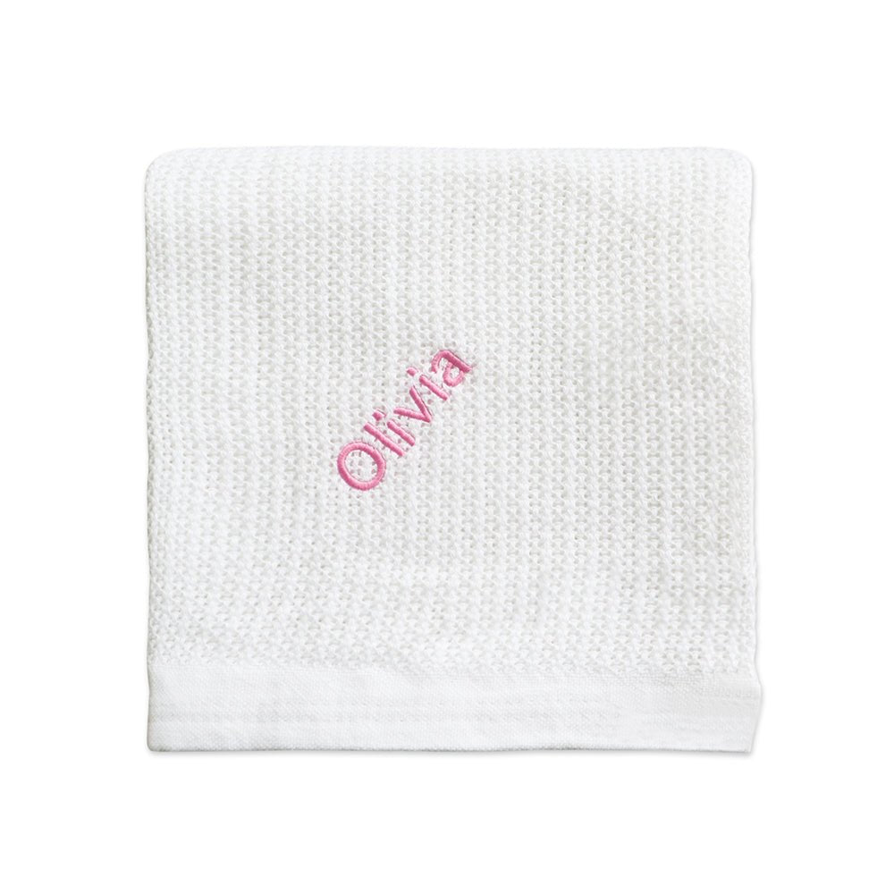 Personalised Organic Cotton Blanket - White - LOVINGLY SIGNED (HK)