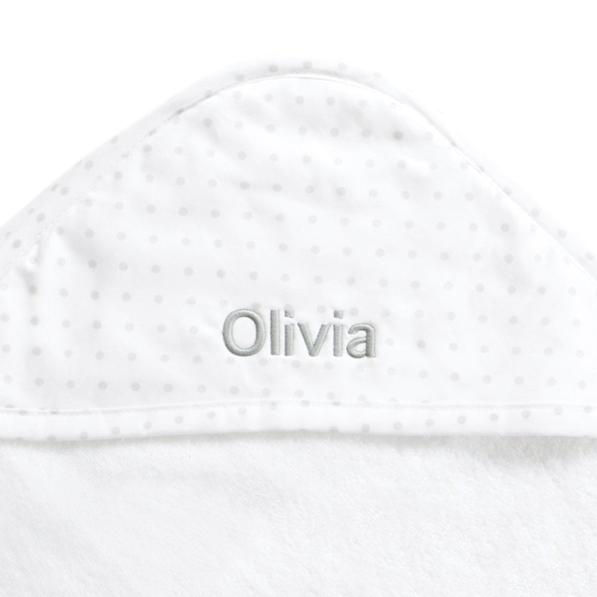 Personalised Polka Dot Hooded Towel - Grey - LOVINGLY SIGNED (HK)