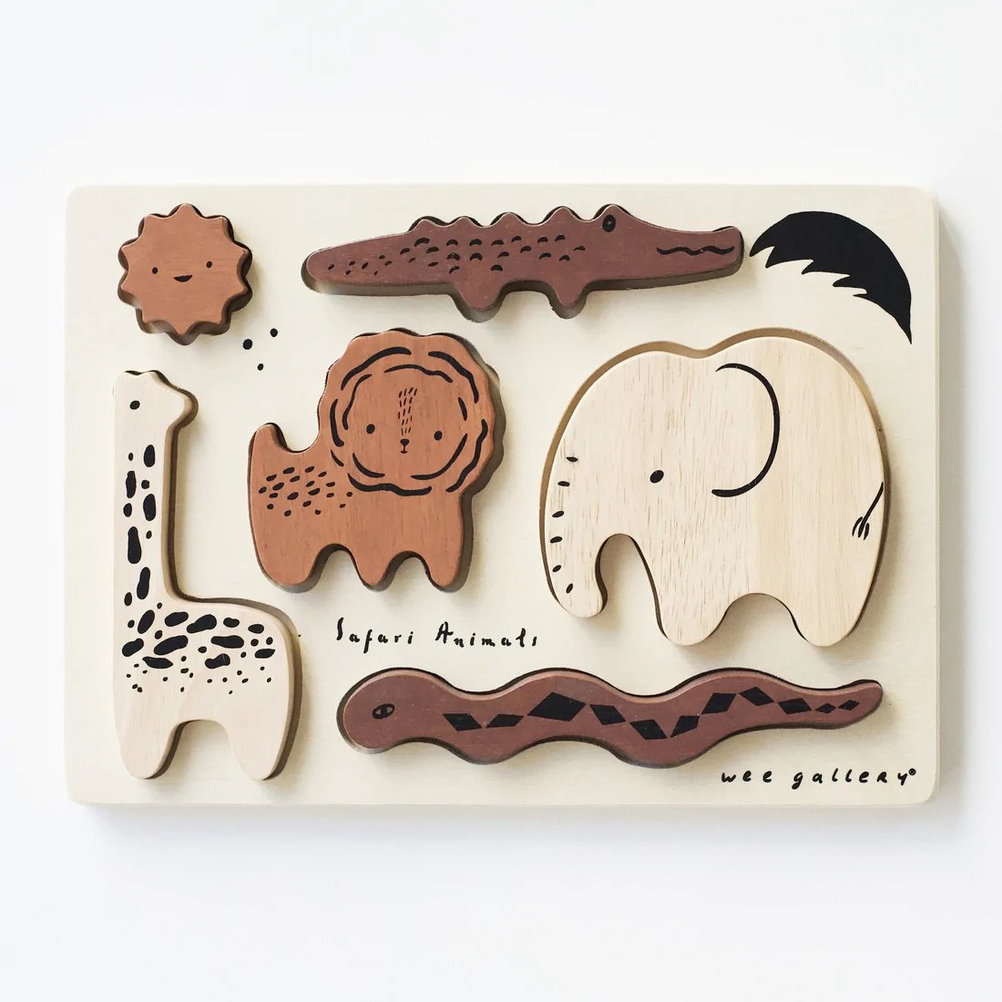 Safari Animals Wooden Tray Puzzle - LOVINGLY SIGNED (HK)